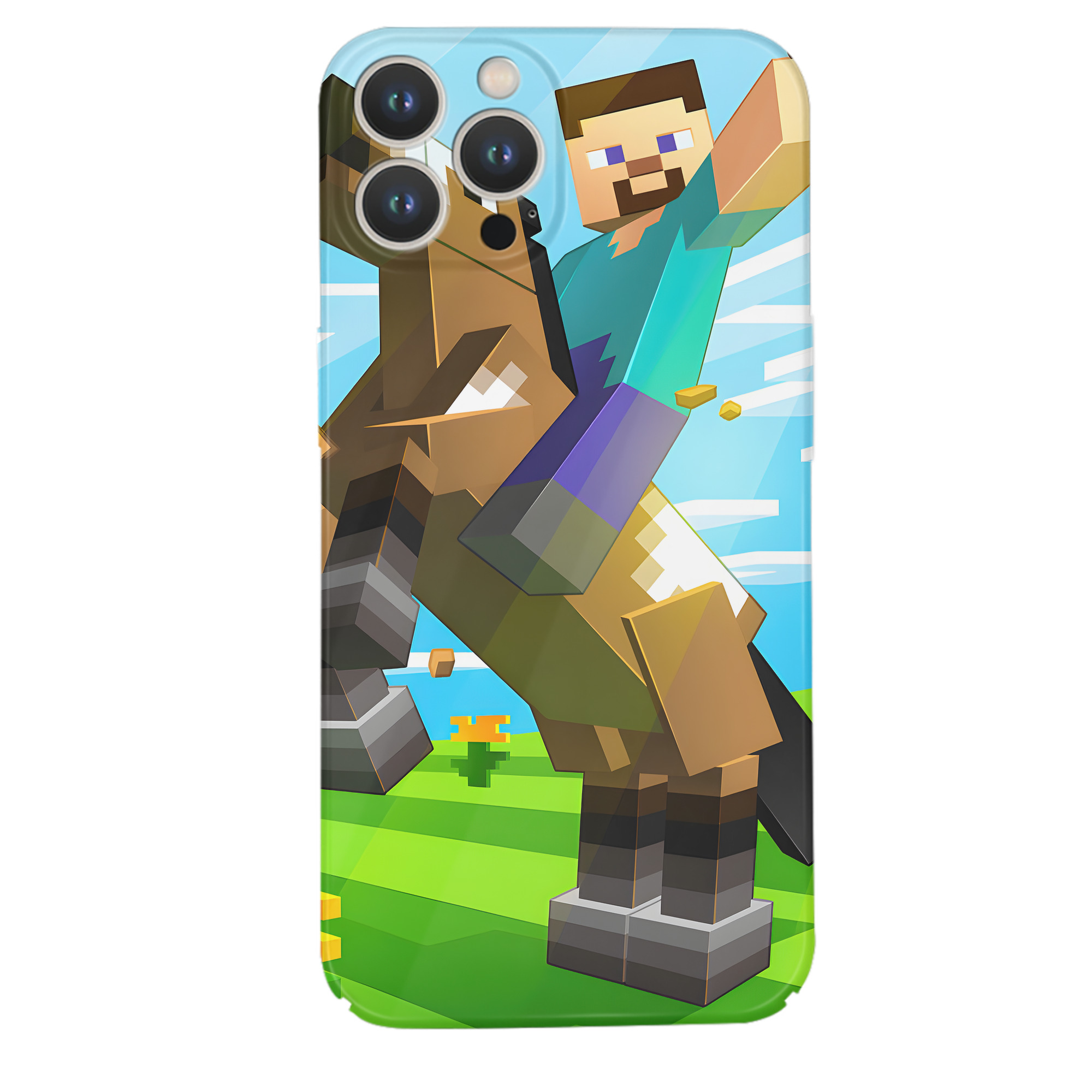 （画像用） マインクラフト ブロックの世界 Minecraft MC Block world 【iPhone 14シリーズ対応】ハードケース